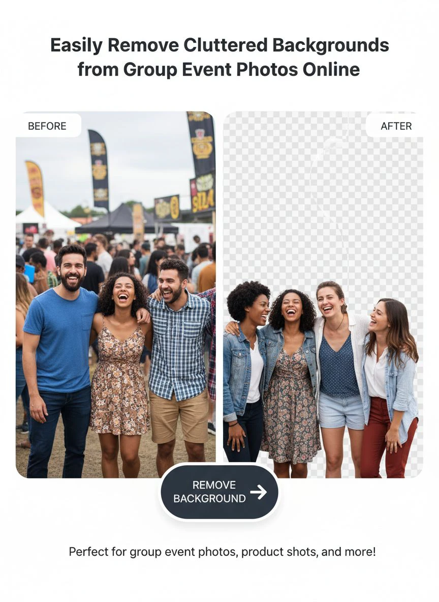 remove cluttered background from group event photos online - Professional Guide